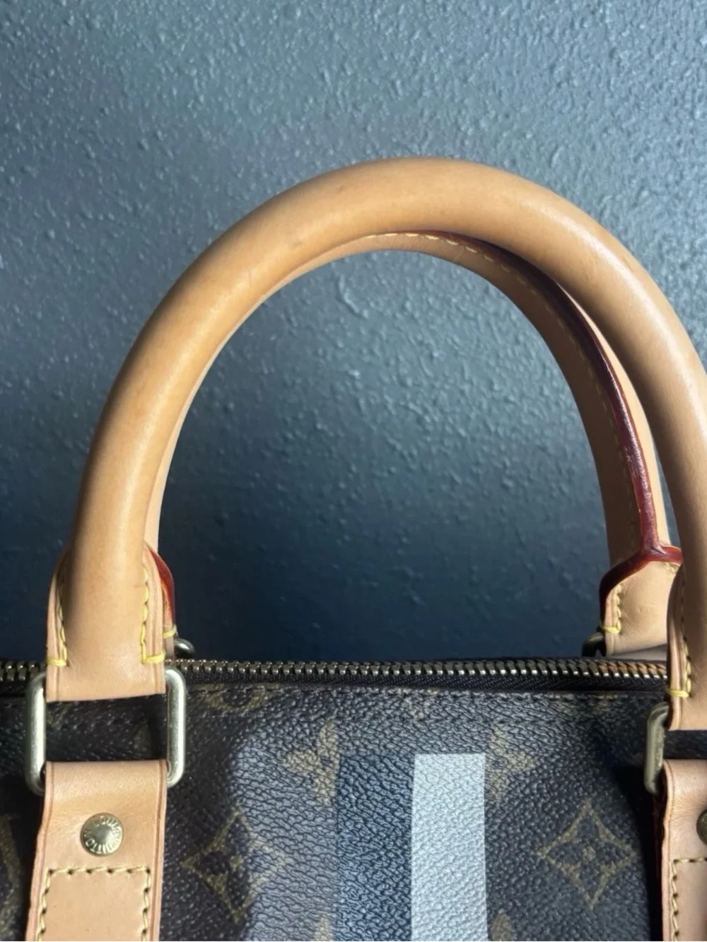 Auth LOUIS VUITTON Keepall Bandouliere 55 Monogram Canvas Duffel Bag JD Initial